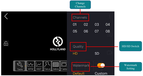 hollyview app interface 1