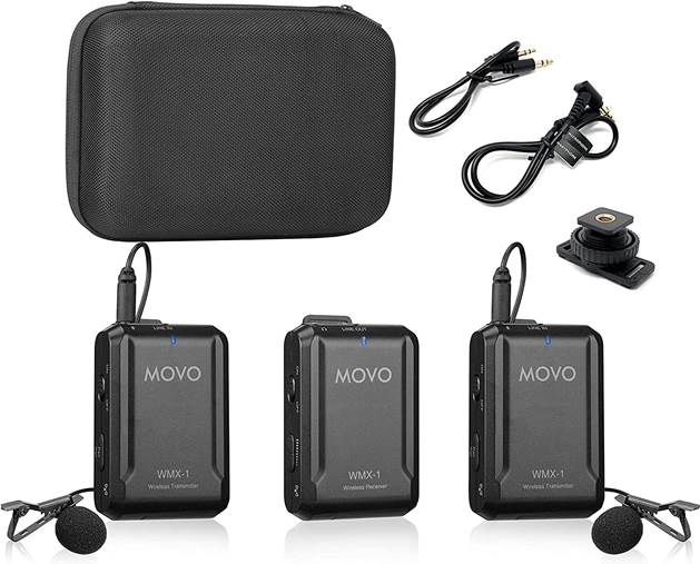 Movo WMX-1-DUO Dual Wireless Lavalier Microphone System for Smartphones