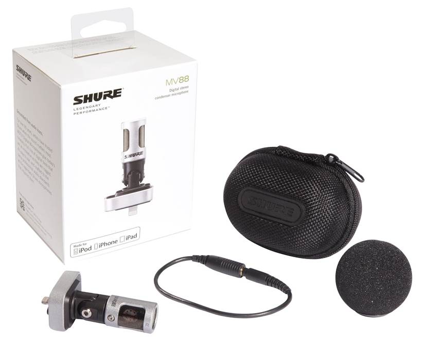 Shure MV88 Portable iOS Microphone for iPhone/iPad/iPod via Lightning Connector
