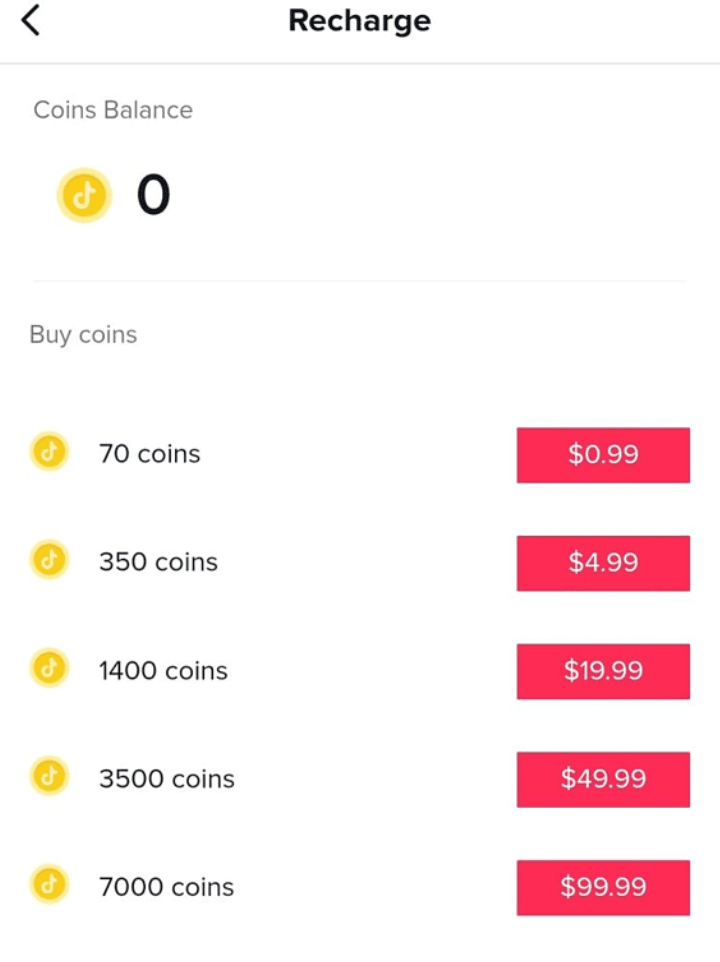 tiktok Coins