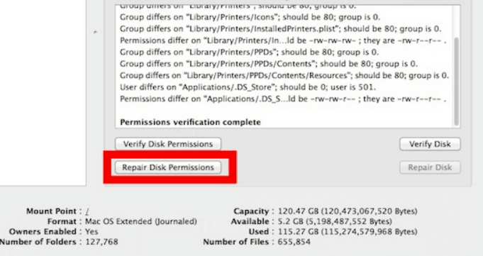 repair permissions