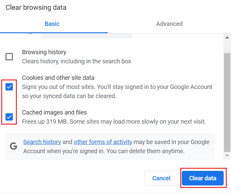 clear browsing data 