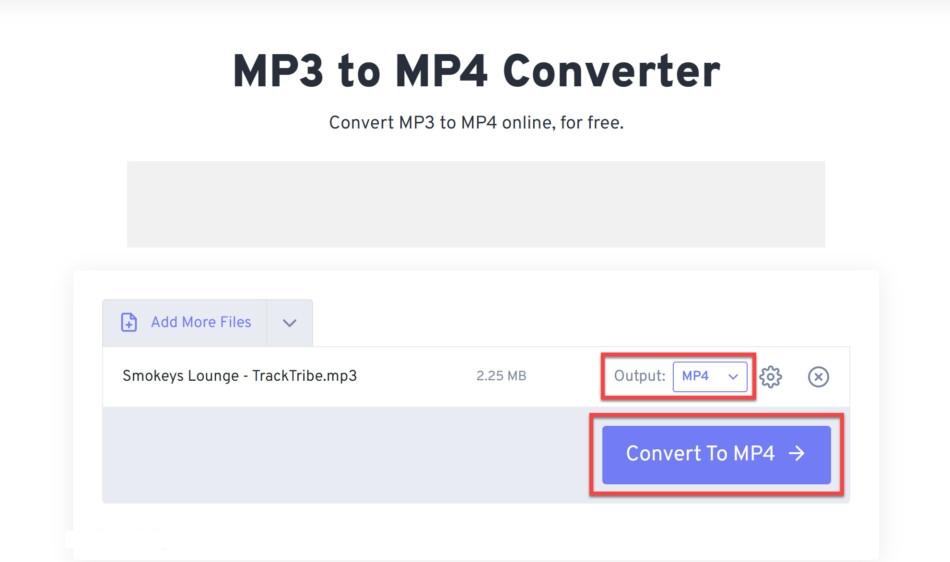 press the convert to mp4 button