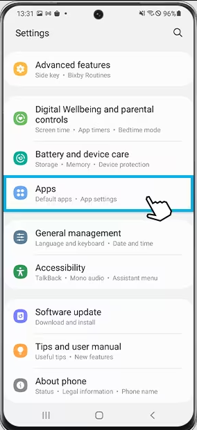 settings in android