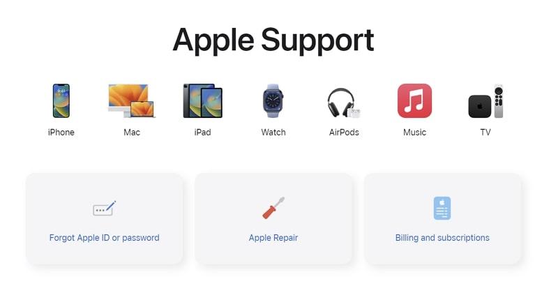 contact the apple support team