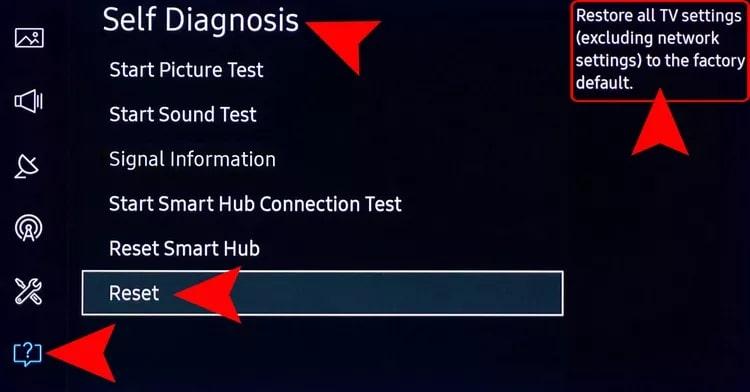 click on reset option