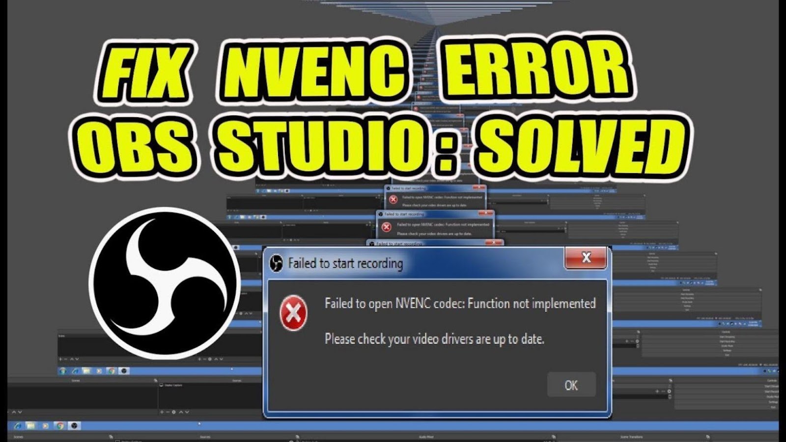 Obs ошибка nvenc. OBS ошибка кодировщика. NVENC Error OBS. OBS Studio 25.0.8. Драйвер NVENC для OBS.