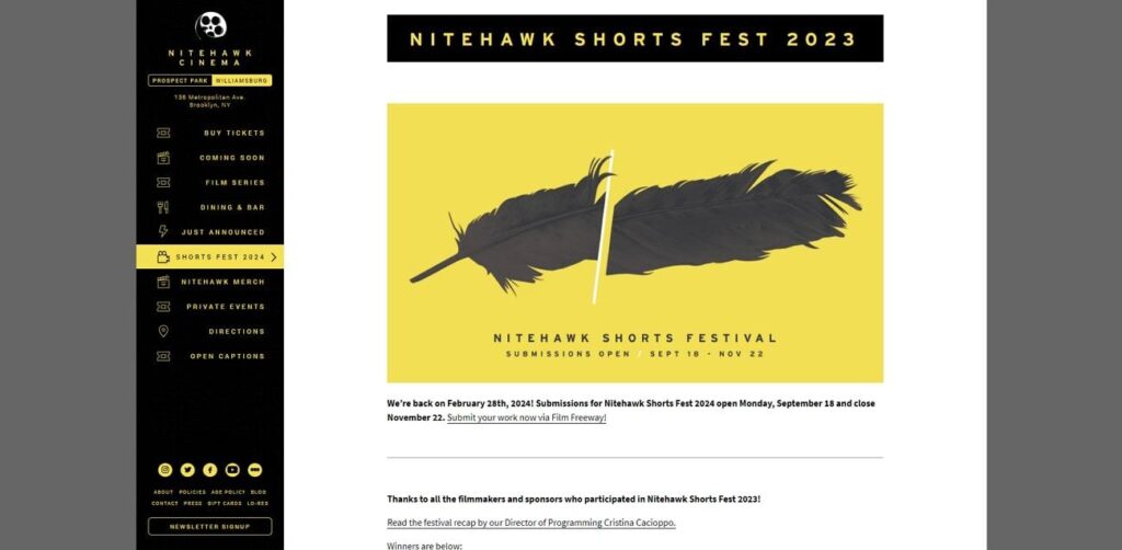 nitehawk shorts film festival