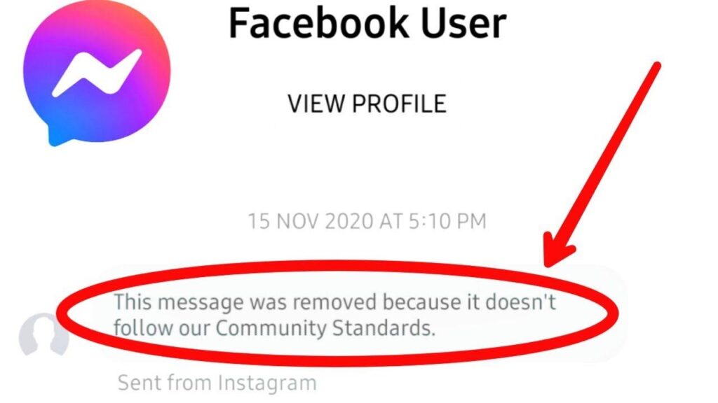 message was removed by facebook