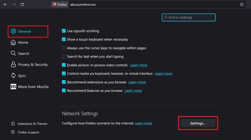 manage network settings