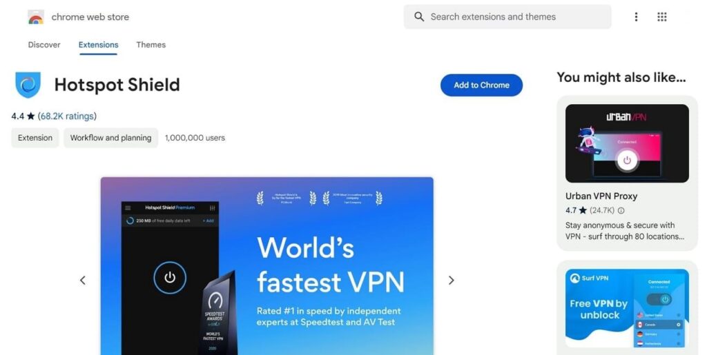 install hotspot shield vpn extension