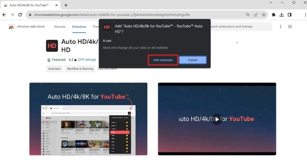 add auto hd extension