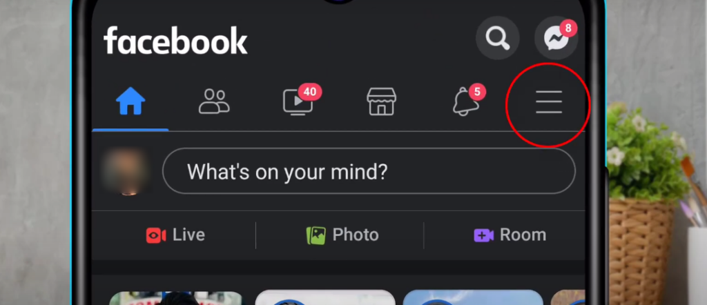 facebook menu bar