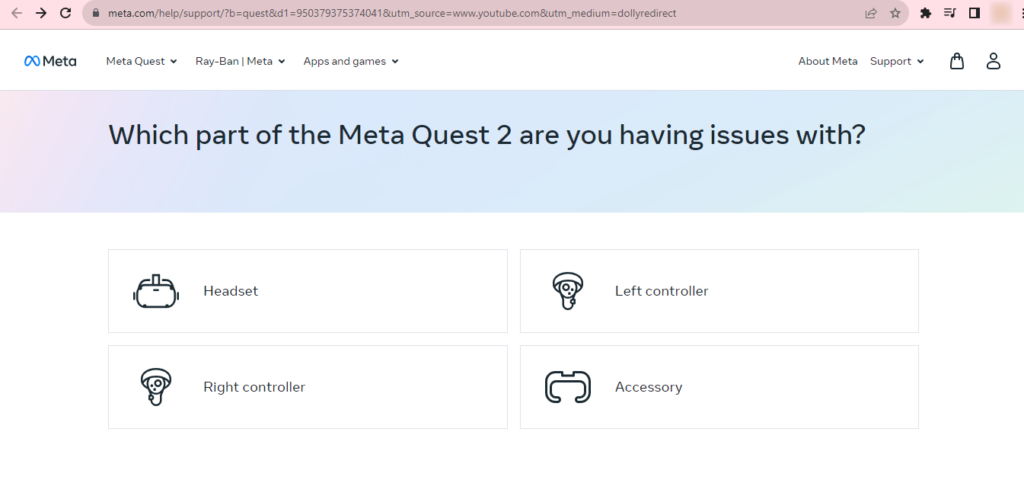meta support page