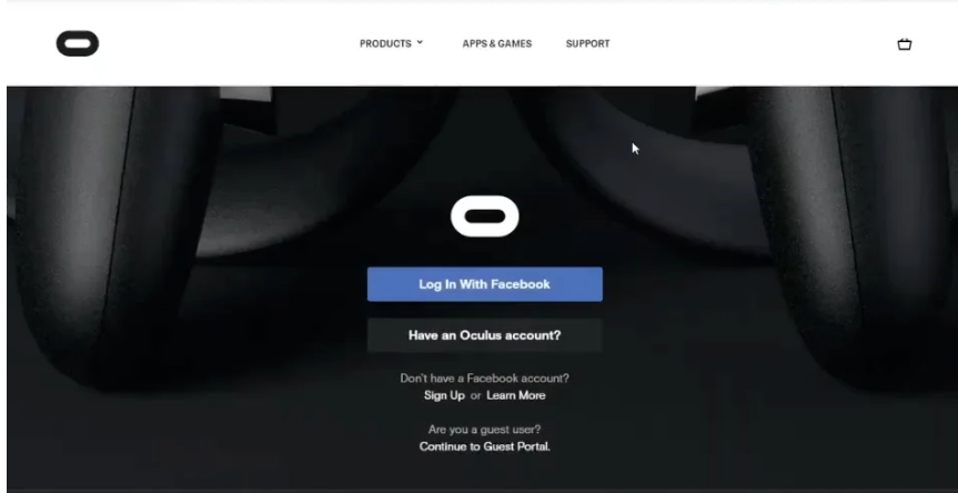 oculus login page