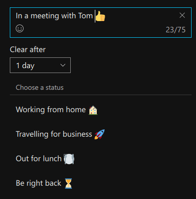 choose a status message