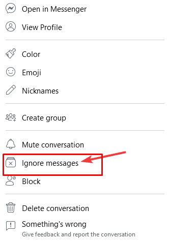ignore messages