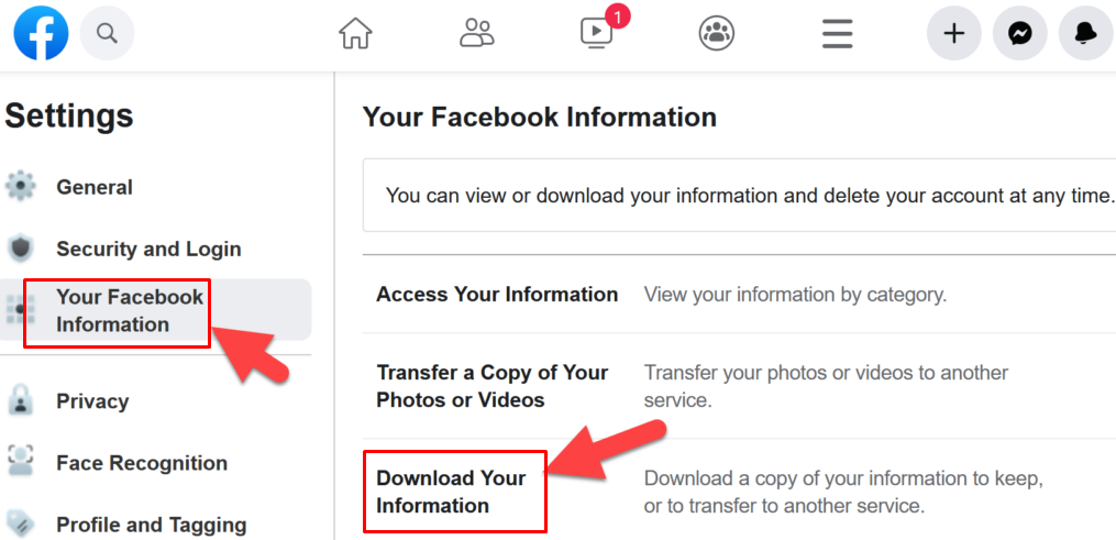 download your fb data
