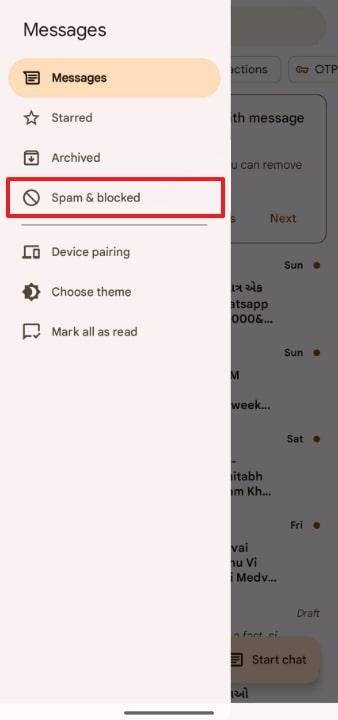 explore spam and blocked messages