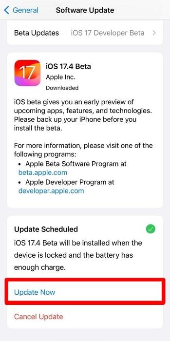 update your ios version