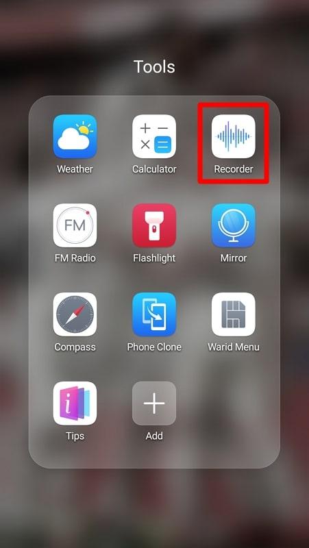 access the built-in voice recorder
