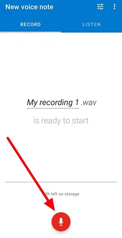 click microphone icon to start recording 