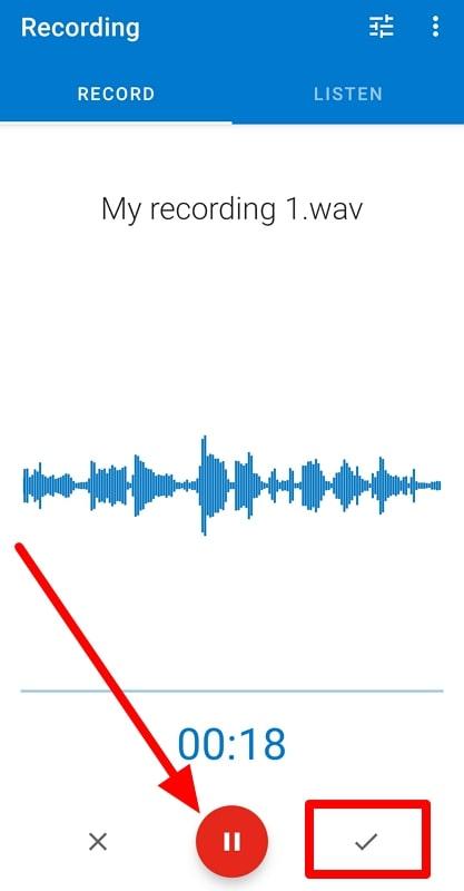 stop recording and save audio file