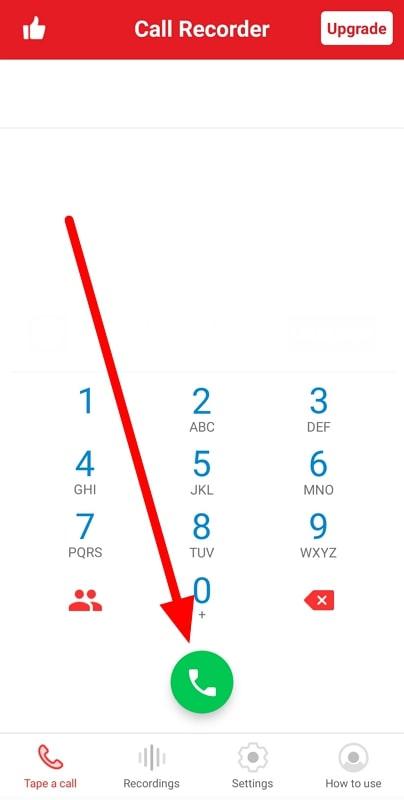 dial number through recording app