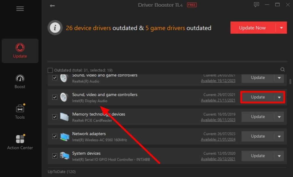 update your required audio driver 