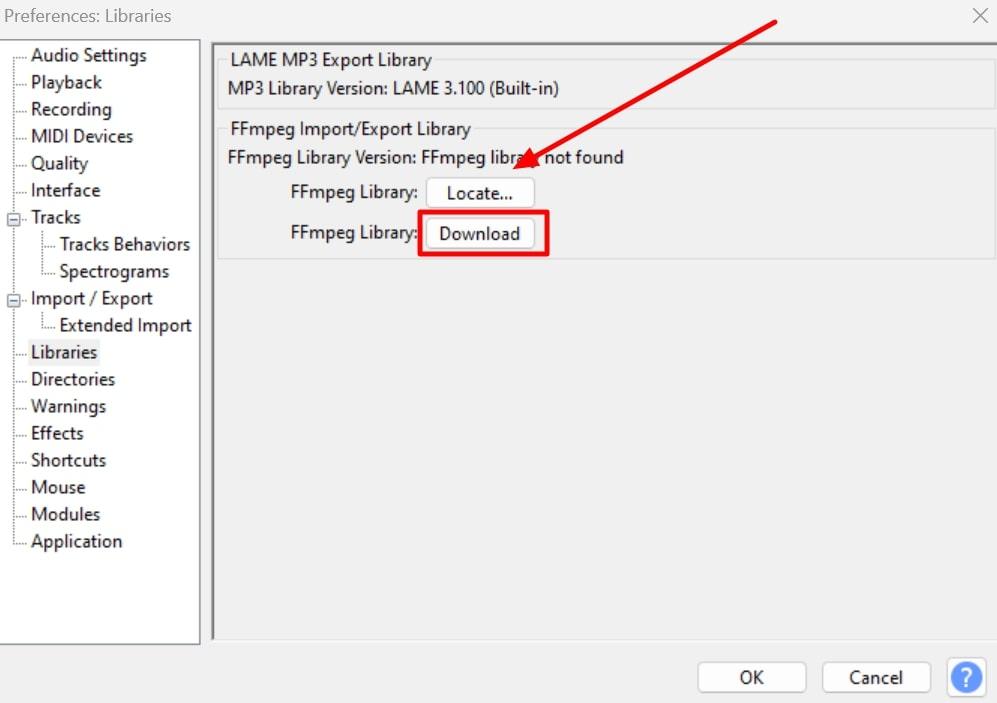 download and integrate ffmpeg library