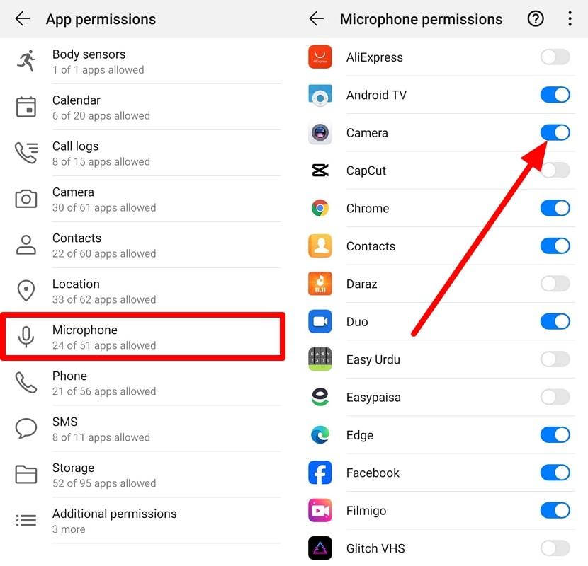  give permission to specific app