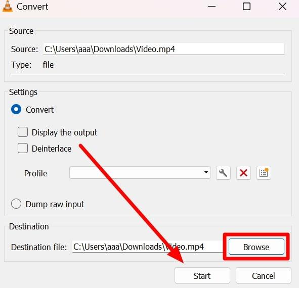 select desired location to save extracted audio