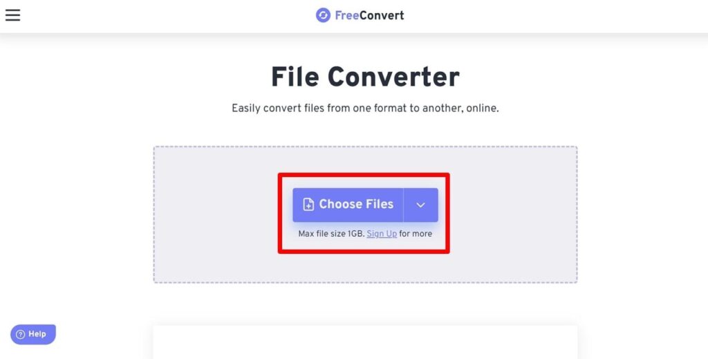 click on the choose files button