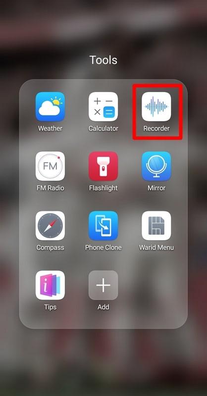 access the voice recorder