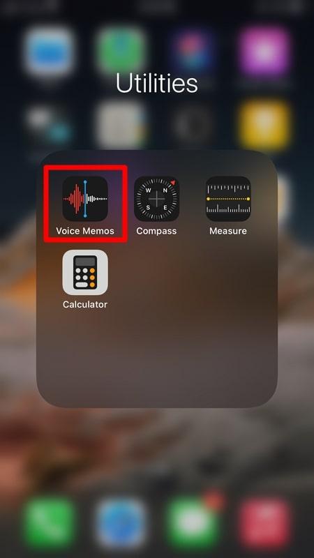 access the voice memos app