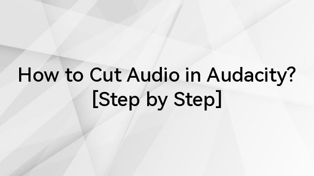 How to Cut Audio in Audacity? [Step by Step]