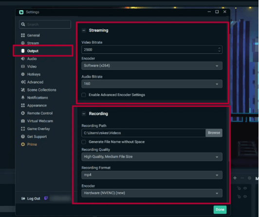 audio bitrate