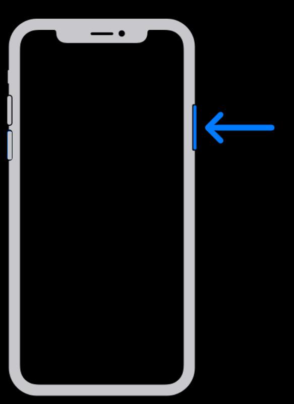 press and hold side button