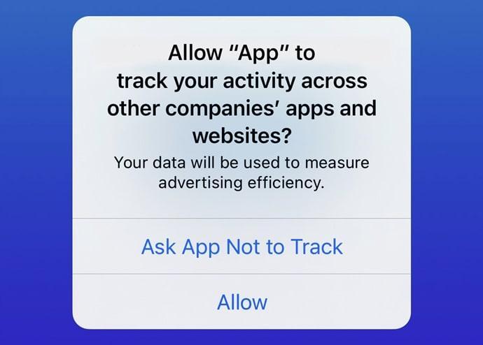 choose ask app not to track
