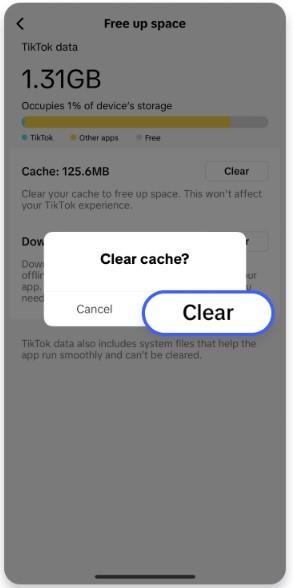 clear the cache